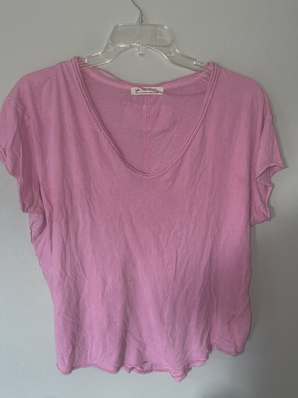 We The Free Pink Scoop Neck Short Sleeve Tee